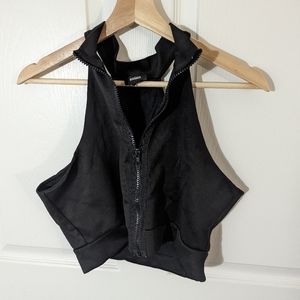 Black, zip, halter top